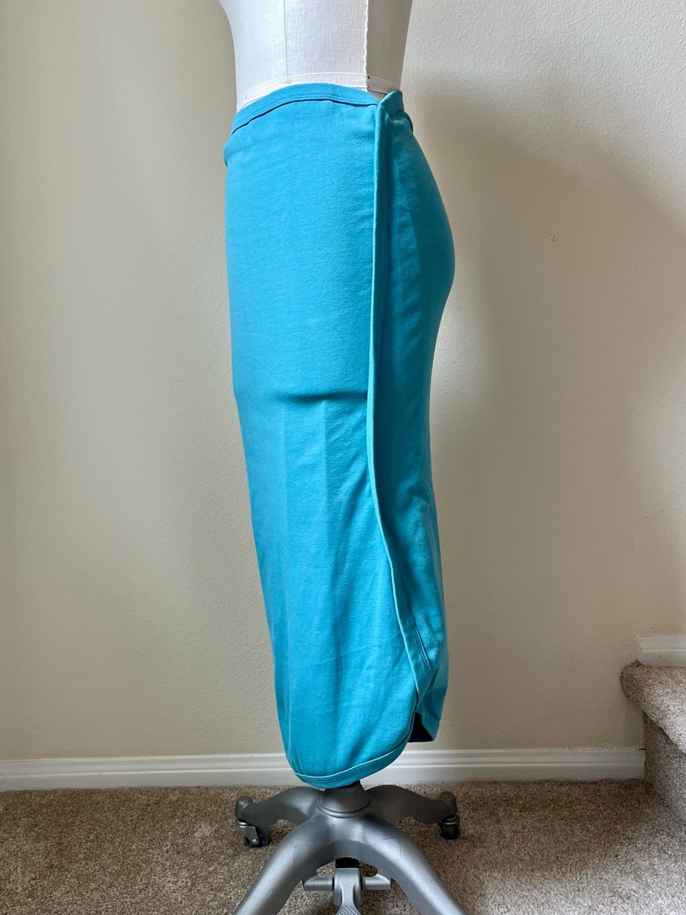 The Line by K Costa Teal Asymmetrical Midi Skirt - Picture 3 of 5